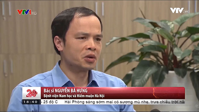 Bác sỹ Nguyễn Bá Hưng trong một chương trình về bệnh nam khoa trên VTV