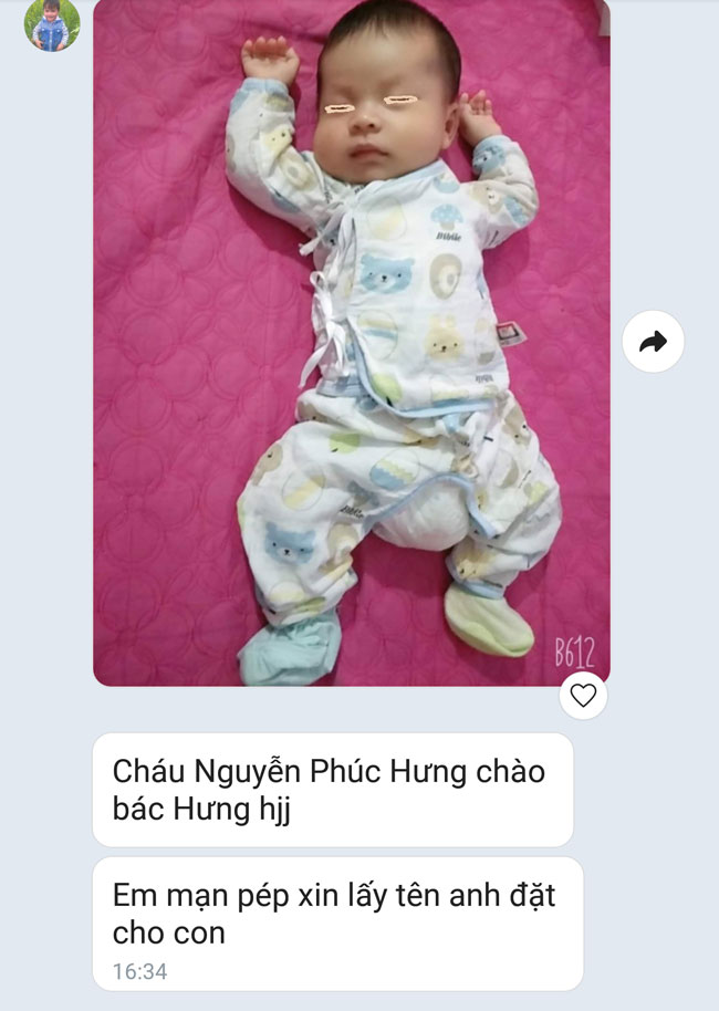 Gia đinh đặt tên con giống bác sỹ nam khoa Nguyễn Bá Hưng nhằm tri ân